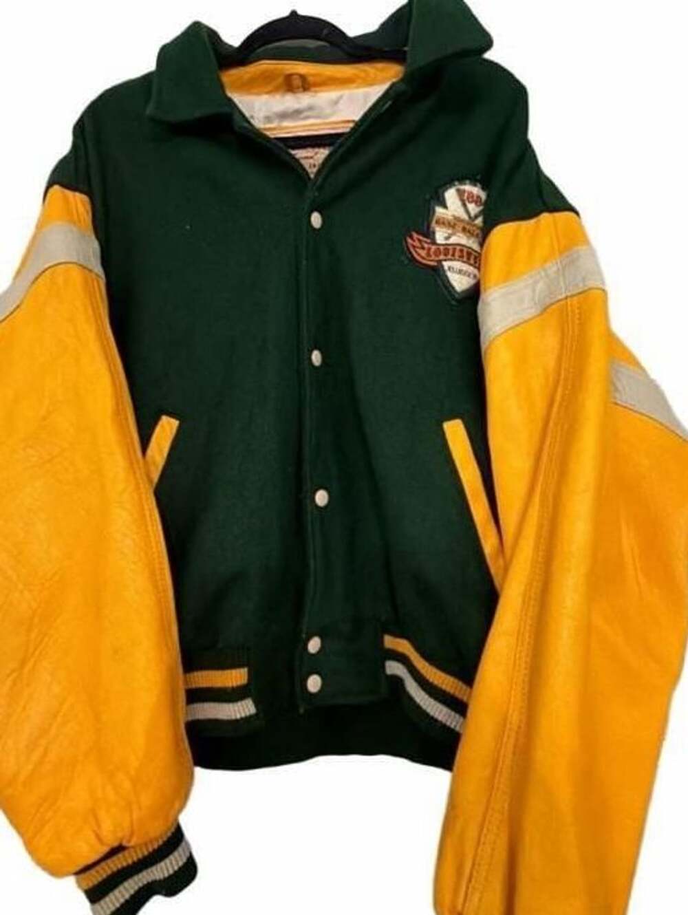 Vintage Louisville Slugger Original Baseball Jacket Cooper Collections Wool Leat